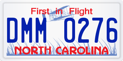 NC license plate DMM0276
