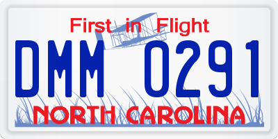 NC license plate DMM0291