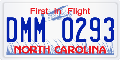 NC license plate DMM0293