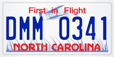 NC license plate DMM0341