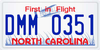 NC license plate DMM0351