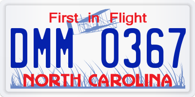 NC license plate DMM0367