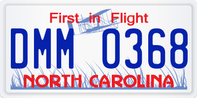 NC license plate DMM0368