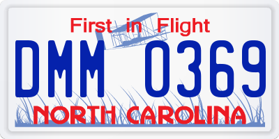 NC license plate DMM0369