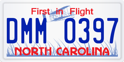 NC license plate DMM0397
