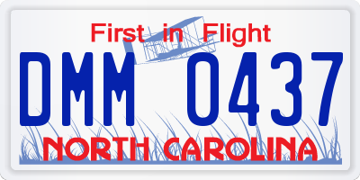 NC license plate DMM0437