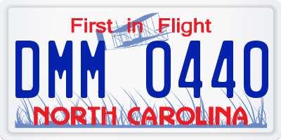 NC license plate DMM0440