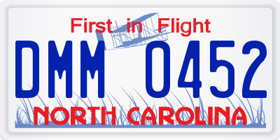 NC license plate DMM0452