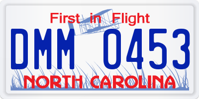 NC license plate DMM0453