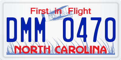 NC license plate DMM0470
