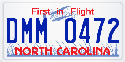 NC license plate DMM0472