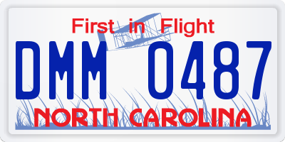 NC license plate DMM0487