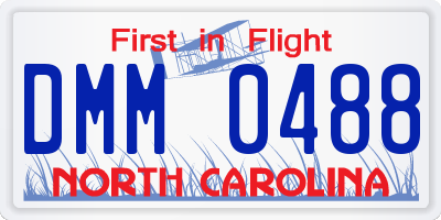 NC license plate DMM0488