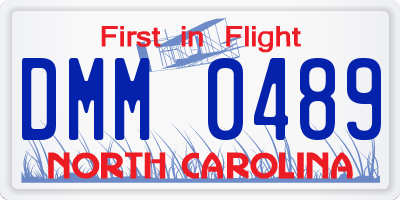 NC license plate DMM0489