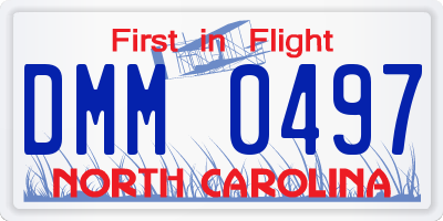 NC license plate DMM0497