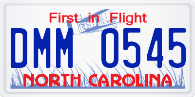 NC license plate DMM0545