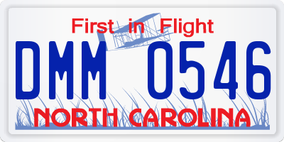 NC license plate DMM0546