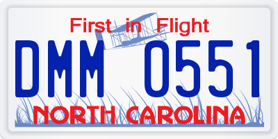 NC license plate DMM0551