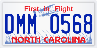 NC license plate DMM0568