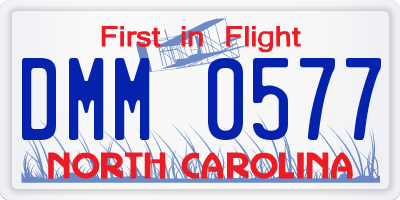 NC license plate DMM0577