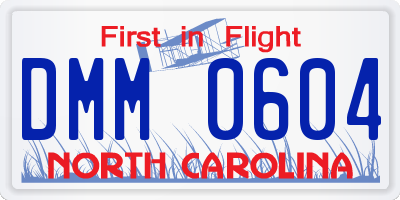 NC license plate DMM0604