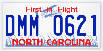 NC license plate DMM0621