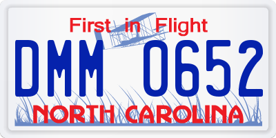 NC license plate DMM0652