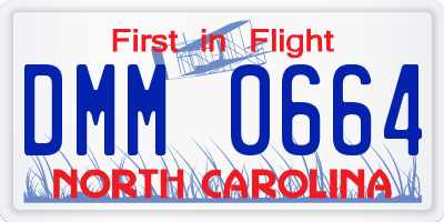 NC license plate DMM0664