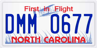 NC license plate DMM0677