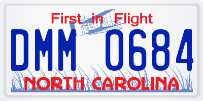 NC license plate DMM0684