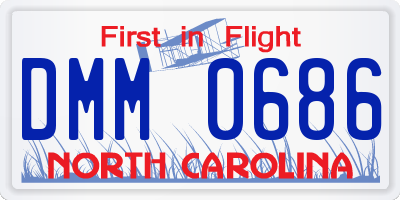 NC license plate DMM0686