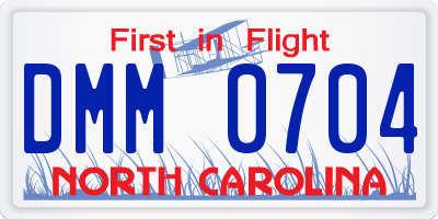 NC license plate DMM0704