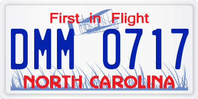 NC license plate DMM0717