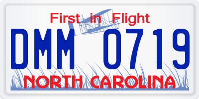 NC license plate DMM0719