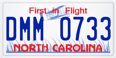 NC license plate DMM0733