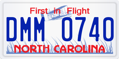 NC license plate DMM0740