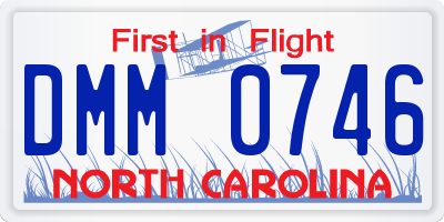 NC license plate DMM0746