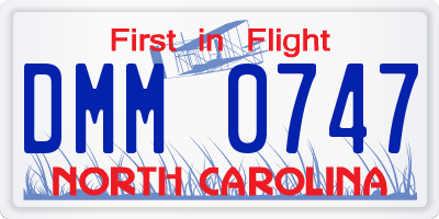 NC license plate DMM0747