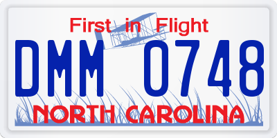 NC license plate DMM0748