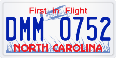 NC license plate DMM0752