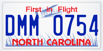 NC license plate DMM0754