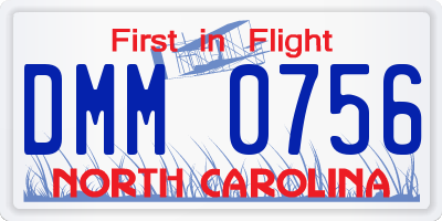 NC license plate DMM0756