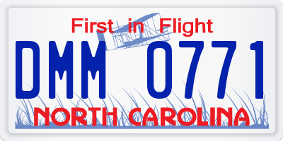 NC license plate DMM0771