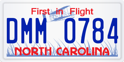 NC license plate DMM0784