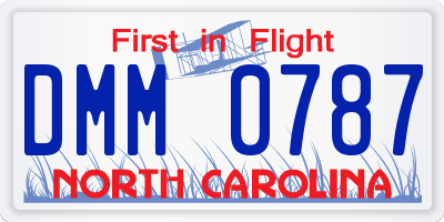 NC license plate DMM0787