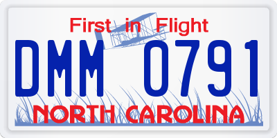 NC license plate DMM0791
