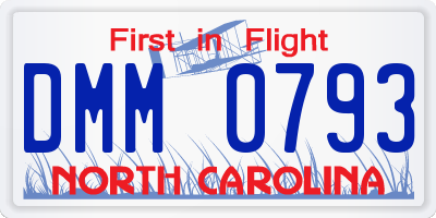 NC license plate DMM0793