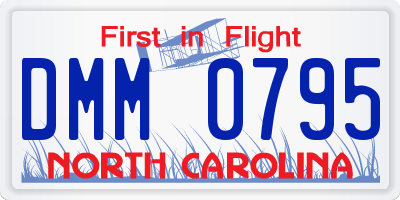 NC license plate DMM0795
