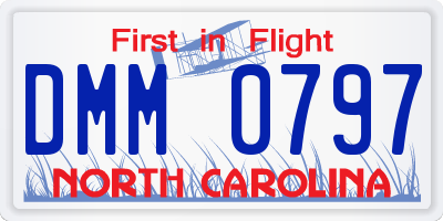 NC license plate DMM0797