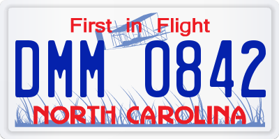 NC license plate DMM0842